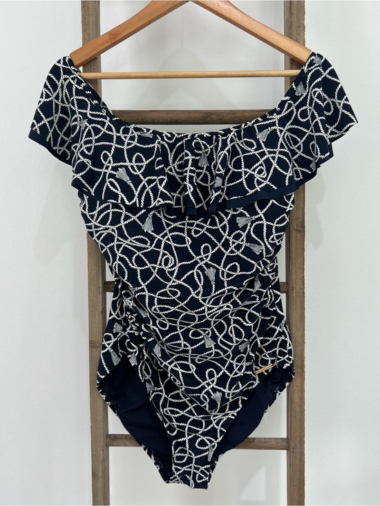 Michael Kors Other - Michael Kors Nautical Twisted Rope Off The Shoulder One Piece Swimsuit Size 14